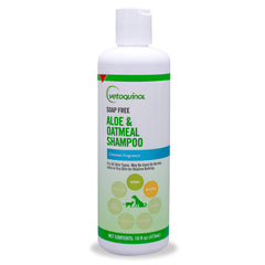 Champú Aloe y Oatmeal de Vetoquinol en botella de 16oz para perros y gatos, hidrata piel sensible.