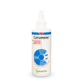Vetoquinol Cerumene: botella limpiador de oídos para higiene regular en perros y gatos.
