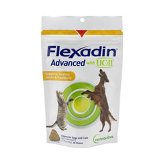 Vetoquinol Flexadin masticable para perro, soporte articular diario y palatabilidad alta.