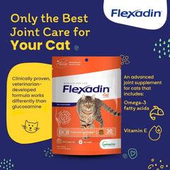 Vetoquinol Flexadin Gato muestra bolsa sellada para frescura y conservación.