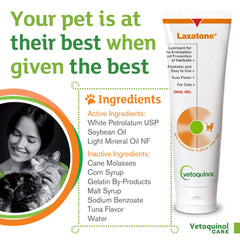 Vetoquinol Laxatone de atún para aplicar en las patas de la gata.