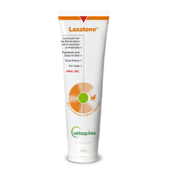 Vetoquinol Laxatone gel de atún en tarro facilita la lubricación y paso del pelo.