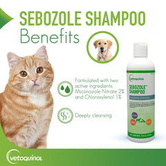 Vetoquinol Sebozole Champú espuma: espuma suave para el lavado de mascotas.