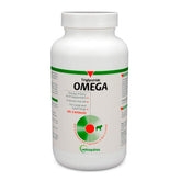 Vetoquinol Triglyceride Omega-3 en bote de cápsulas para perros grandes, apoya piel y pelaje.