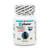 Vetoquinol Zylkene para perro grande: frasco de 450 mg para apoyo calmante diario.