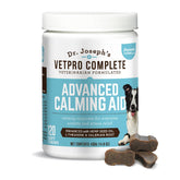 Bocaditos VetPro Advanced Calming Aid para perros en cuenco, promover la relajación.