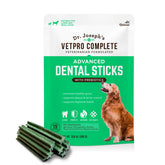 VetPro Complete palitos dentales con prebióticos, empaque para uso diario.