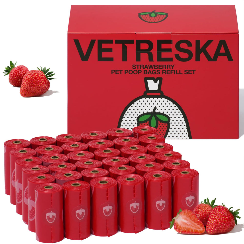 Vetreska bolsas-caca-perro-fresa para paseos, aroma agradable que ayuda a ocultar olores