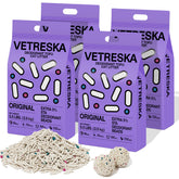 Vetreska arena de tofu para gatos, aglomeración instantánea para limpieza rápida