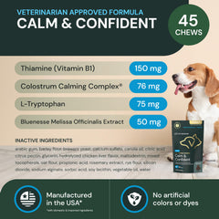 Perro o gato recibiendo masticables VetriScience Max para promover la calma durante estímulos.