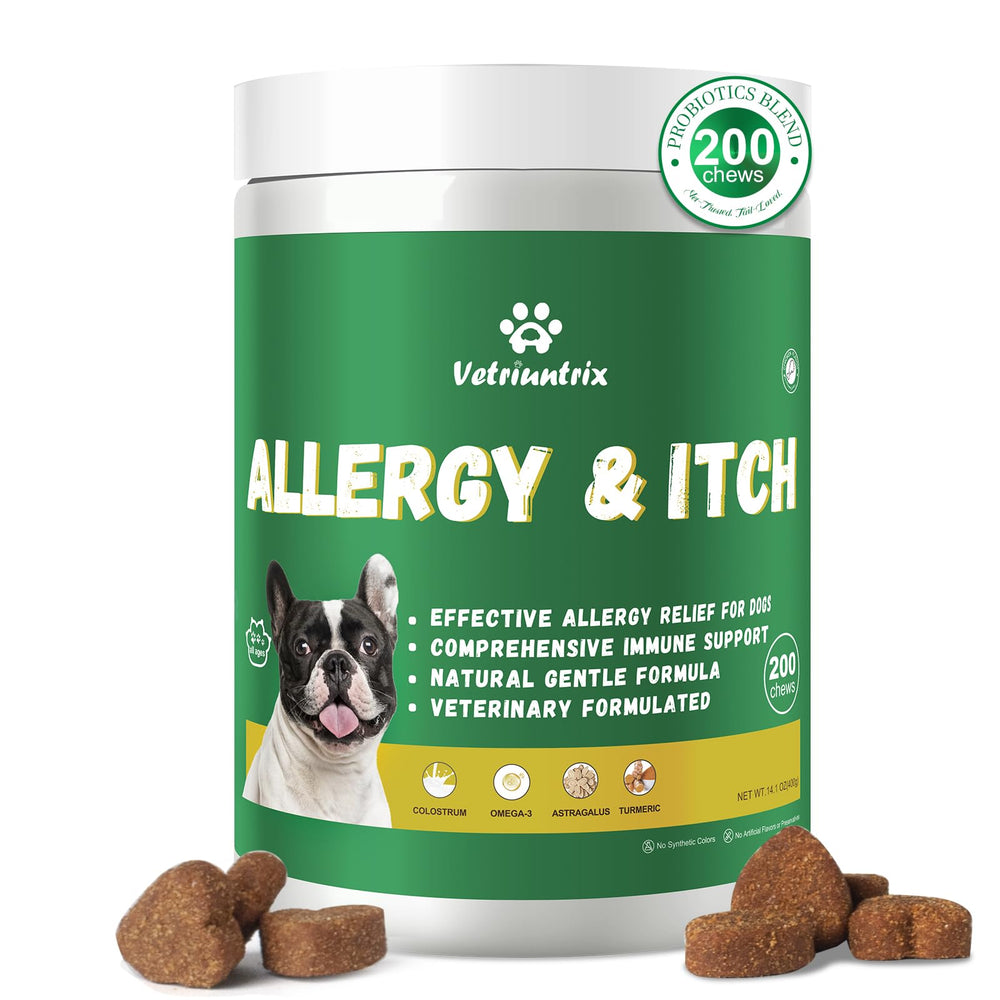 Bocadillos Vetriuntrix para alergia de perro, alivio suave para la picazón.