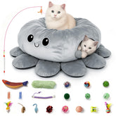 Túnel pulpo para gatos de VIEFIN con ojos grandes, ideal para juego y exploración.
