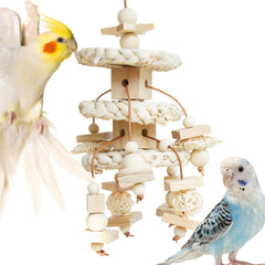 Juguete natural de Vildroohowl para aves pequeños estimulando juego