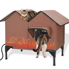 Casa Vilrak para gatos con calefacción exterior, refugio cálido para uso al aire libre