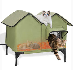 Casa Vilrak para gatos exterior con techo impermeable y refugio cálido para clima frío