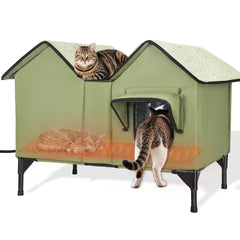 Vilrak casa-gatos exterior caliente, refugio cálido para felinos al aire libre.