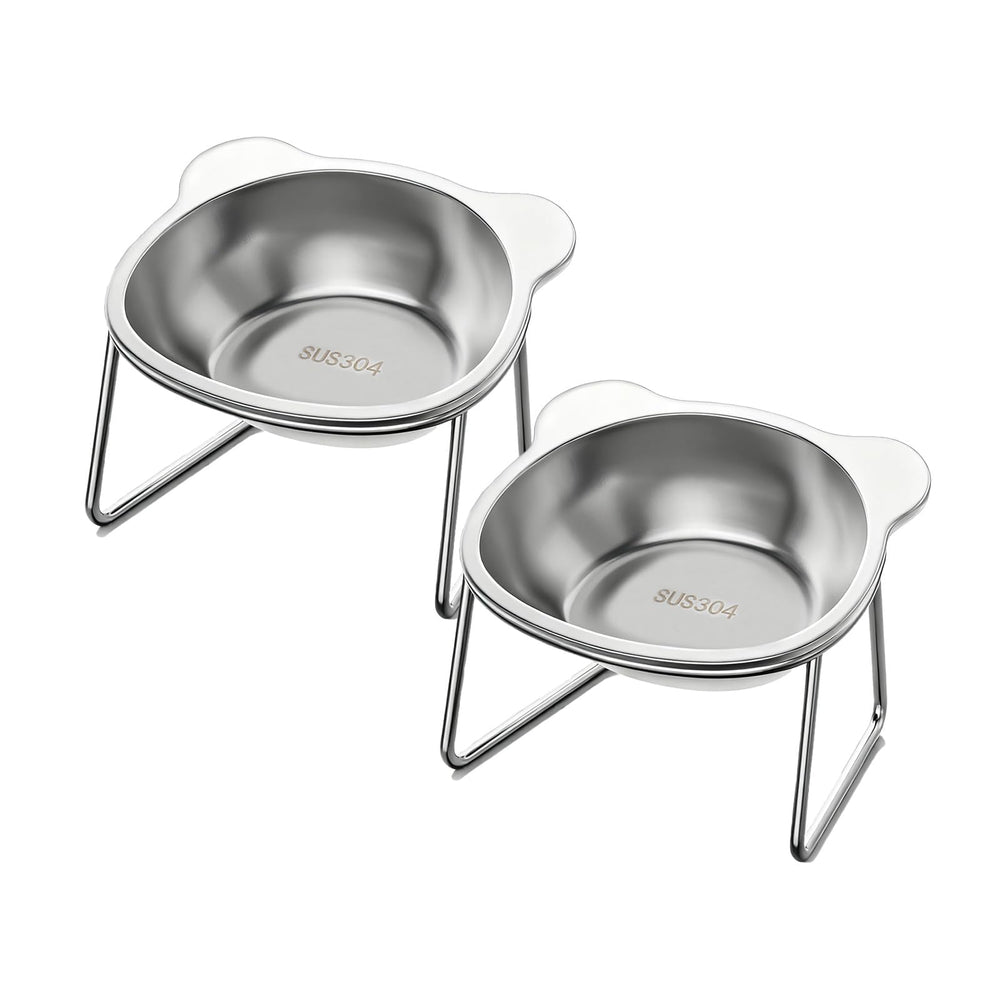 Vinqki platos elevados para gatos, dos piezas, comodidad al comer.