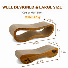 Rascador para gatos de interiores con superficie horizontal de cartón para rascar estable.