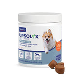 Virbac URSOLYX frasco de masticables para perros, apoyo potencial a la movilidad.