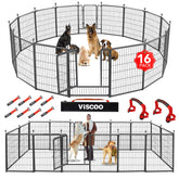 VISCOO cerca para perros exterior de 16 paneles ofrece seguridad y amplio espacio de juego.