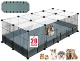VISCOO corral de mascotas con 20 paneles, estructura sólida para roedores y conejos.