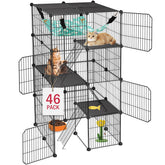 VISCOO jaula para gatos 4 niveles: amplio espacio para jugar y descansar.