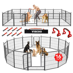 VISCOO jaula de perros con 16 paneles, 32 pulgadas de alto, espacio seguro para jugar.