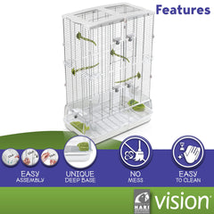 Vision M02 acceso exterior a copas semillas-agua, reduce estrés al alimentar