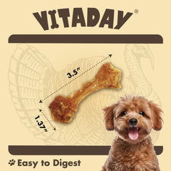 VITADAY Tendones de pavo para perros: textura fibrosa para masticación prolongada.