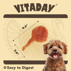 VITADAY tendones-pavo-lollipop-salud-dental, textura fibrosa para higiene bucal.