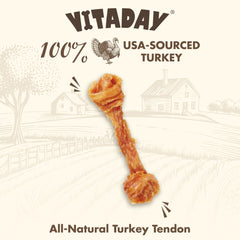 VITADAY tendones de pavo, textura fibrosa para masticación prolongada.