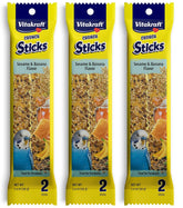Vitakraft Banana Sticks para periquitos, embalaje práctico para guardar y usar en casa.