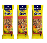 Vitakraft palitos crujientes albaricoque y cereza para loros pequeños, ideales para morder y entretener.