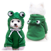 Vitsole sudadera para perro con forma de rana, ideal para paseos fríos.
