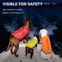 Chaleco VIVAGLORY para perro con tiras reflectantes para mayor visibilidad.