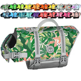 Chaleco salvavidas VIVAGLORY con asa y floral para perros, flotabilidad estable.