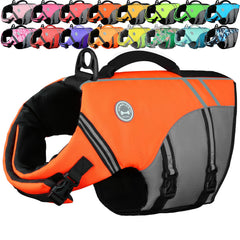Chaleco salvavidas VIVAGLORY para perro estilo deportivo, libertad de movimiento al nadar.