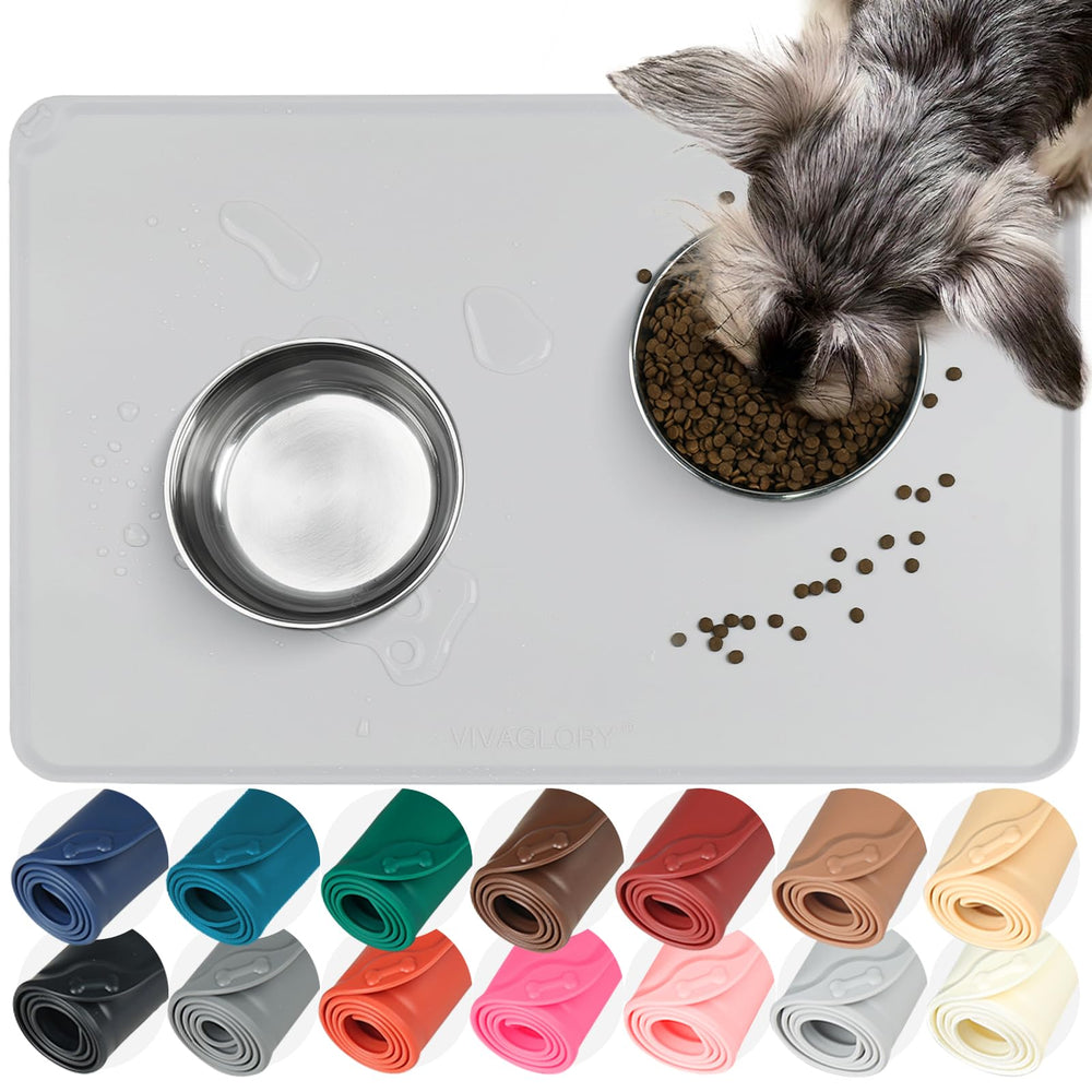 VIVAGLORY FlexMat, almohadilla anti derrames para comida de perro, mantiene el área limpia durante las comidas