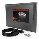 Panel calor-radiante-40w de Vivarium Electronics montado para terrario; calor estable para reptiles.