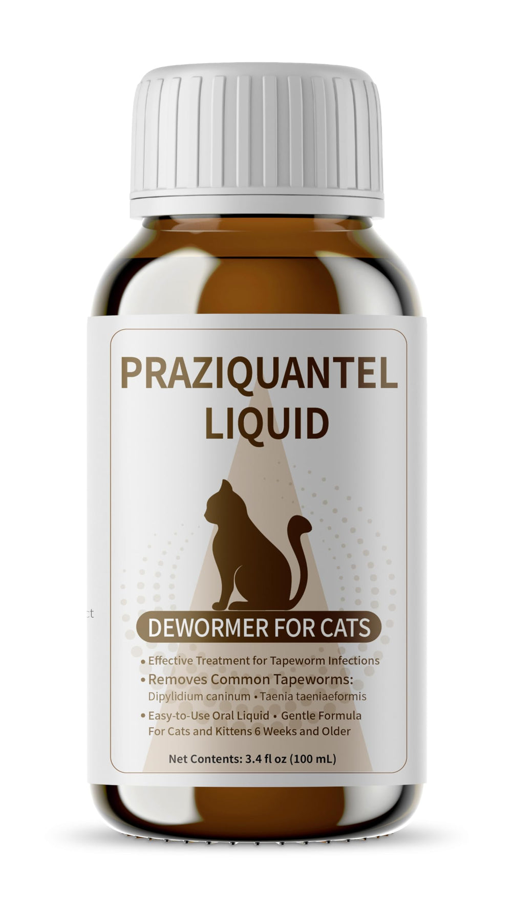 VivelysZoa Praziquantel 0.5% en botella para apoyo intestinal en gatos.