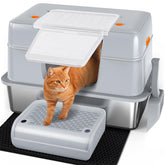 Vivifying bandeja XL para gatos con tapa, fácil de limpiar y controlar olores.