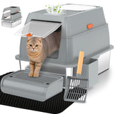 Caja de arena Vivifying con entrada frontal, ideal para gatos grandes