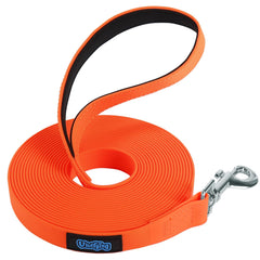 Correa Vivifying larga para perros 20 pies, resistente al agua y color naranja
