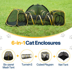 VIVOHOME estructura duradera para jaula de gato con malla resistente.