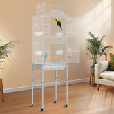 VIVOHOME jaula de aves 64 pulgadas con base rodante para traslado cómodo.