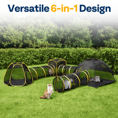 VIVOHOME jaula exterior para gatos, terrario de juego espacioso y ventilado.
