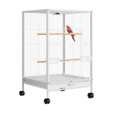 Vivohome jaula de hierro forjado 30 pulgadas con base rodante para movilidad fácil.