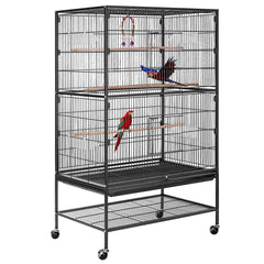 VIVOHOME jaula de hierro forjado de 53 pulgadas, vista frontal elegante para aves