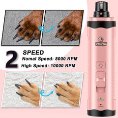 ViWIK lijadora de uñas para perro con dos velocidades.