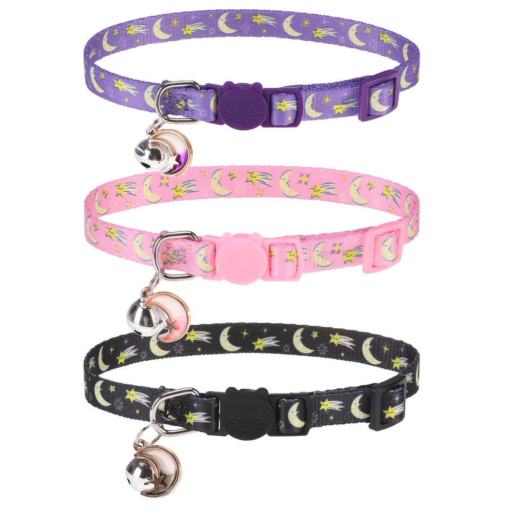 VKPETFR collar Moon&Star ajustable 8-12 pulgadas, comodidad diaria para gatos.